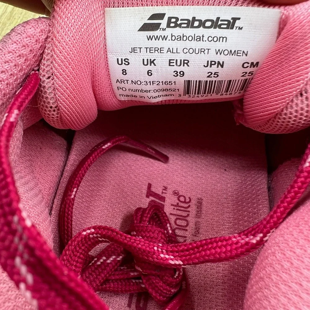 Babolat Jet Tere All Court Women's Size 8 Pink Tennis Shoes Lightweight 31F21651